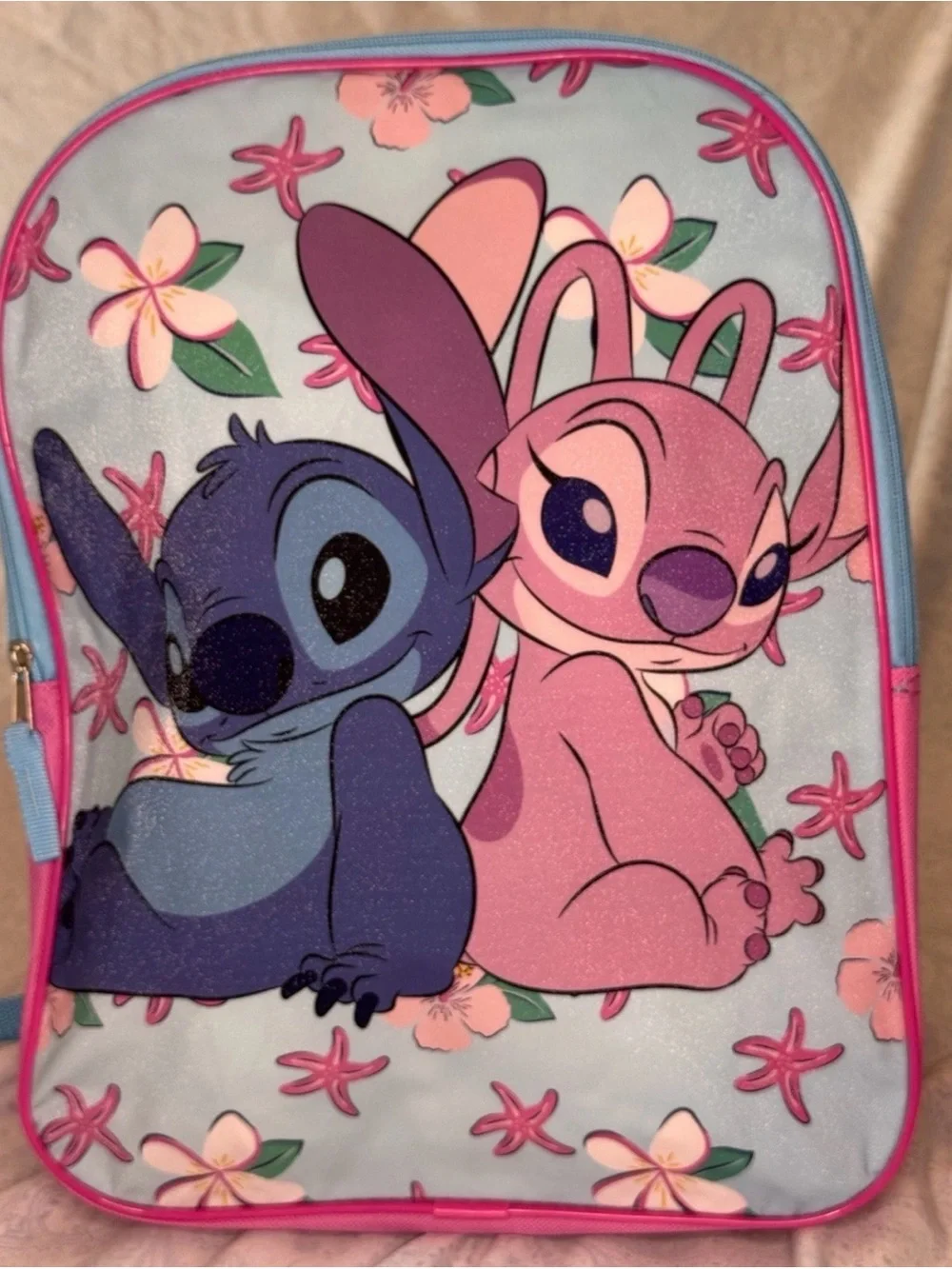 Disney Stitch & Angel 3 Piece Standard Backpack, Lunchbag & Drink Container Set